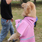 Maxbell Maxbell Reflective Dog Rain Coat Jacket Hooded Rainwear Poncho Slicker SM  Pink