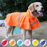 Maxbell Maxbell Reflective Dog Rain Coat Jacket Hooded Rainwear Poncho Slicker SM Sky Blue