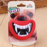 Maxbell Maxbell 2Pcs Funny Vinyl Pet Dog Cat Ball Red Demon Teeth Toy Chew Sound Play Toys