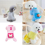 Maxbell Maxbell Pet Dog Cat Puppy Soft Striped Pajamas Jumpsuit Coat Clothes Apparel Pink XS