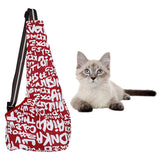 Maxbell Maxbell Pet Dog Cat Puppy Sling Single-Shoulder Bag Carrier Holder Tote Red Letter M