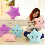 Colorful LED Luminous Star Sparkle Plush Pillow Cushion Kid Toy Gift Purple