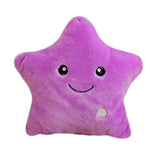 Colorful LED Luminous Star Sparkle Plush Pillow Cushion Kid Toy Gift Purple