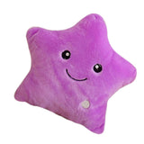 Colorful LED Luminous Star Sparkle Plush Pillow Cushion Kid Toy Gift Purple