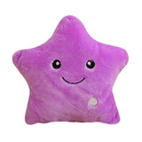 Colorful LED Luminous Star Sparkle Plush Pillow Cushion Kid Toy Gift Purple