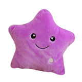 Colorful LED Luminous Star Sparkle Plush Pillow Cushion Kid Toy Gift Purple