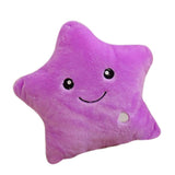 Colorful LED Luminous Star Sparkle Plush Pillow Cushion Kid Toy Gift Purple