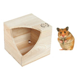 Maxbell Maxbell Small Pet Animal Natural Wooden Bed House for Hamster Mouse Gerbil Square