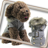 Maxbell Maxbell Pet Dog Cat Winter Thick Warm Woollen Coat Jacket Clothes Apparel Gray S