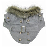 Maxbell Maxbell Pet Dog Cat Winter Thick Warm Woollen Coat Jacket Clothes Apparel Gray S