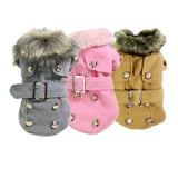 Maxbell Maxbell Pet Dog Cat Winter Thick Warm Woollen Coat Jacket Clothes Apparel Gray L
