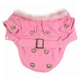 Maxbell Maxbell Pet Dog Cat Winter Thick Warm Woollen Coat Jacket Clothes Apparel Pink M