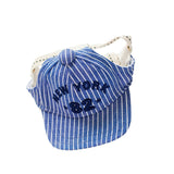 Maxbell Maxbell Small Fresh Blue Striped Baseball Cap for Pet Dog Outdoor Accessories L