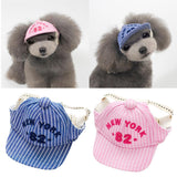 Maxbell Maxbell Small Fresh Blue Striped Baseball Cap for Pet Dog Outdoor Accessories L