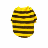 Maxbell Maxbell Puppy Pet Dog Cat Coral Fleece Yellow Brown Stripe Shirt Clothes Apparel XXS