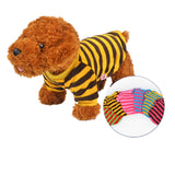 Maxbell Maxbell Puppy Pet Dog Cat Coral Fleece Yellow Brown Stripe Shirt Clothes Apparel XXS
