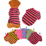Maxbell Maxbell Puppy Pet Dog Cat Coral Fleece Yellow Brown Stripe Shirt Clothes Apparel XXS