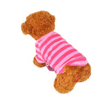 Maxbell Pet Dog Cat Coral Fleece Pink Rose Red Stripe T Shirt Cloth Apparel XXS