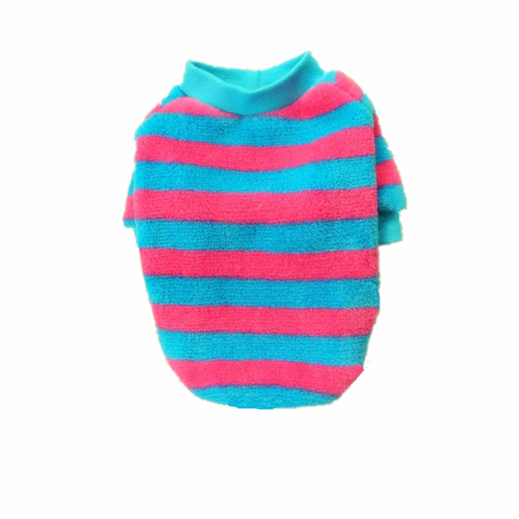 Maxbell Maxbell Soft Smooth Comfortable Warm Blue Rose Red Stripe T Shirt Dog Cloth Apparel Pet Supplies S