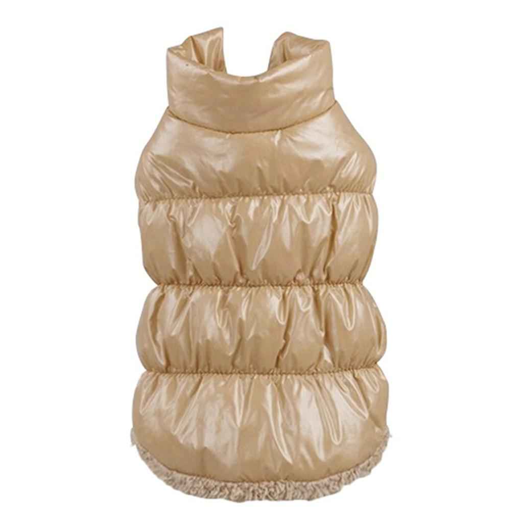 Maxbell Maxbell Pet Dog Puppy Cat Clothing Supplies Winter Warm Padded Coat Down Jacket Vest Apparel Outfit Beige M
