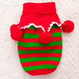 Maxbell Maxbell Pet Cat Dog Christmas Clothes Knitted Sweater Hoodie Apparel Red Green XXS