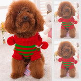 Maxbell Maxbell Pet Cat Dog Christmas Clothes Knitted Sweater Hoodie Apparel Red Green L