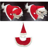 Maxbell Maxbell Pet Cat Dog Christmas Clothes Hat & Shawl Santa Coat Hoodie Apparel Red S