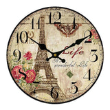 Vintage Wall Clock Rustic Shabby Chic Home Kitchen Wooden 30cm Decor #6