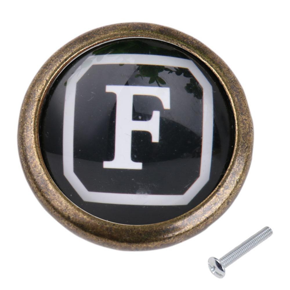 Maxbell Maxbell Vintage Cabinet Door Drawer Bin Dresser Handle Pull Knob Hardware Letter F