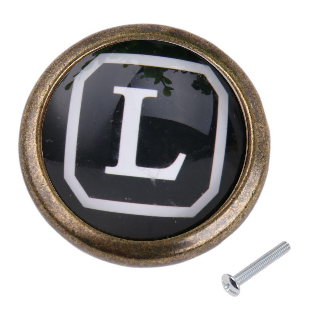 Maxbell Maxbell Vintage Cabinet Door Drawer Bin Dresser Handle Pull Knob Hardware Letter L
