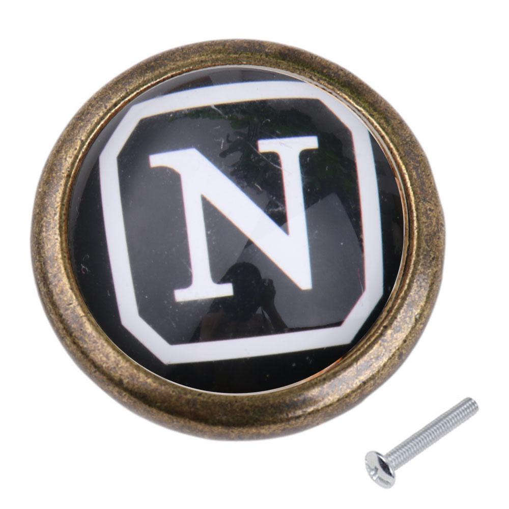 Maxbell Maxbell Vintage Cabinet Door Drawer Bin Dresser Handle Pull Knob Hardware Letter N