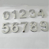 Silver Plastic Self-Adhesive House Hotel Door Number  Sticky Numeric Digit 0