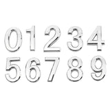 Silver Plastic Self-Adhesive House Hotel Door Number  Sticky Numeric Digit 0