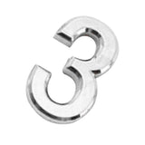 Silver Plastic Self-Adhesive House Hotel Door Number  Sticky Numeric Digit 3