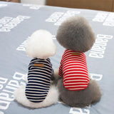 Maxbell Maxbell Pet Clothes Dog Cat Classic Stripe T-shirt Sweater Pet Autumn Apparel ReXXL