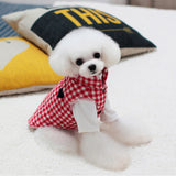Maxbell Maxbell Pet Dog Peach Hearts Embroidery Vest Cotton Clothes Puppy Apparel Red L