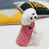 Maxbell Maxbell Pet Dog Peach Hearts Embroidery Vest Cotton Clothes Puppy Apparel Red L