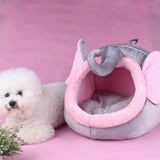 Maxbell Maxbell Soft Pet Kennel Cute Elephant Warm Bed House Small Dog Cat Puppy House S