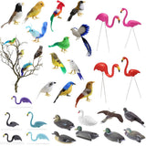 Maxbell 4Pcs Red Looking Plastic Flamingo Yard Garden Lawn Art Ornaments Decorations