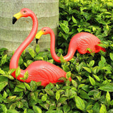 Maxbell 4Pcs Red Looking Plastic Flamingo Yard Garden Lawn Art Ornaments Decorations