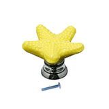 Maxbell 2pcs Creative Starfish Door Knob Cabinet Furniture Drawer Pull Handle-Yellow