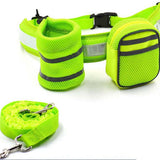 Maxbell Maxbell Elastic Pet Dog Nylon Running Jogging Walking Strap Leash Harness Set Green