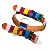 Maxbell Maxbell Pets Dog Bling Rainbow PU leather Chest Strap Harness Adjustable Collar  S