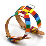 Maxbell Maxbell Pets Dog Bling Rainbow PU leather Chest Strap Harness Adjustable Collar  S
