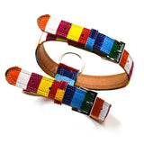 Maxbell Maxbell Pets Dog Bling Rainbow PU leather Chest Strap Harness Adjustable Collar  XL