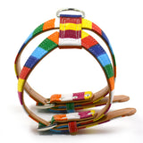 Maxbell Maxbell Pets Dog Bling Rainbow PU leather Chest Strap Harness Adjustable Collar  XL