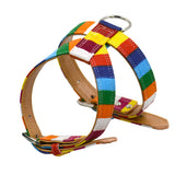 Maxbell Maxbell Pets Dog Bling Rainbow PU leather Chest Strap Harness Adjustable Collar  XL