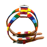 Maxbell Maxbell Pets Dog Bling Rainbow PU leather Chest Strap Harness Adjustable Collar  XXL