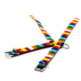 Maxbell Maxbell Pets Dog Bling Rainbow PU leather Chest Strap Harness Adjustable Collar  XXL