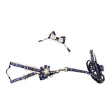 Maxbell Maxbell Pet Dog Traction Rope Lead Leash Collar Harness Strap Headband S BLU Floral